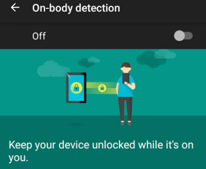 On-body detection for mobile