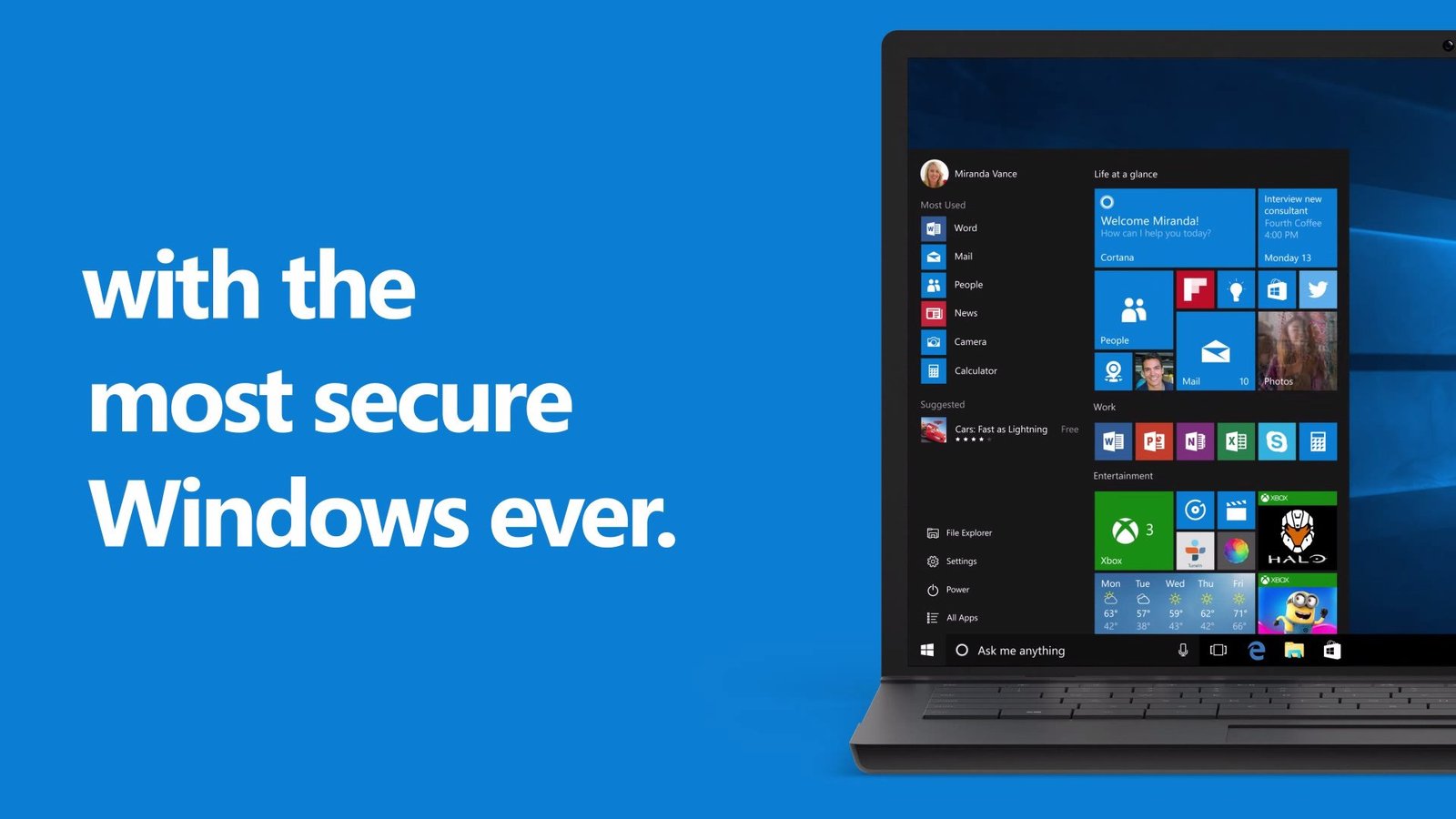Windows 10 is “the most secure Windows ever”